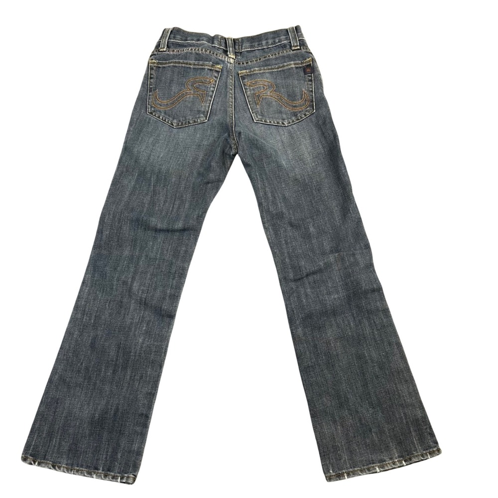 Rock & Republic Girls Bootcut Jeans Blue Denim Embroidered R Logo Size 12